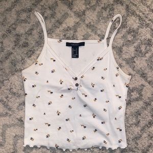 Forever 21 Flower Cropped Tank Top